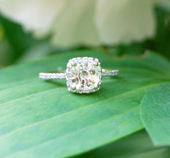 natural white sapphire engagement rings